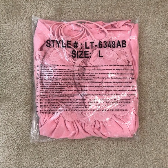 Zenana Crochet Lace Ruffle Dress In Dusty Pink. NEW! Sz L & XL - Picture 7 of 8